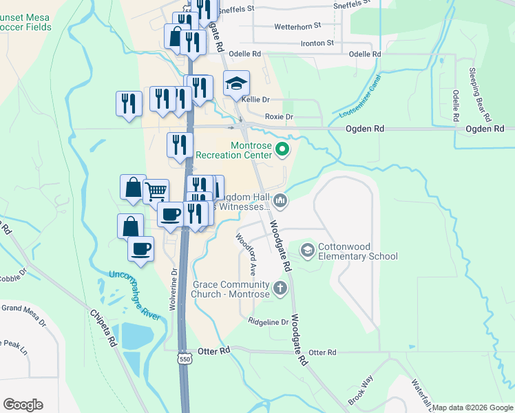 map of restaurants, bars, coffee shops, grocery stores, and more near 3424 Woodbridge Place in Montrose