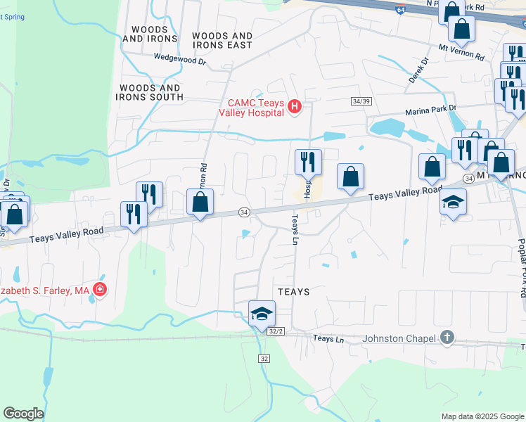 map of restaurants, bars, coffee shops, grocery stores, and more near 310 Thistlewood Circle in Hurricane