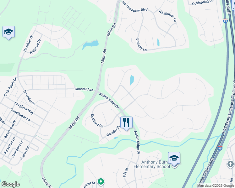 map of restaurants, bars, coffee shops, grocery stores, and more near 8 Francis Court in Stafford