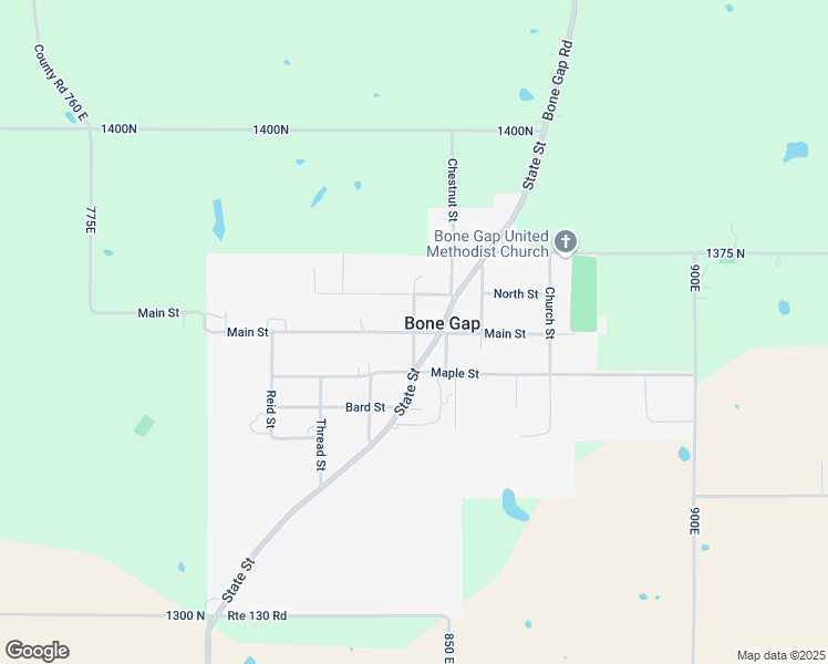 map of restaurants, bars, coffee shops, grocery stores, and more near Morgan Street in Bone Gap