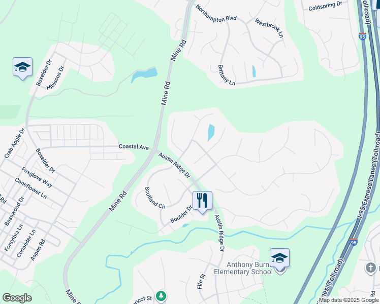 map of restaurants, bars, coffee shops, grocery stores, and more near 10 Francis Court in Stafford