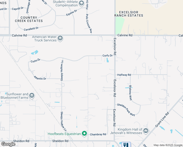 map of restaurants, bars, coffee shops, grocery stores, and more near 8537 Mecca Road in Elk Grove
