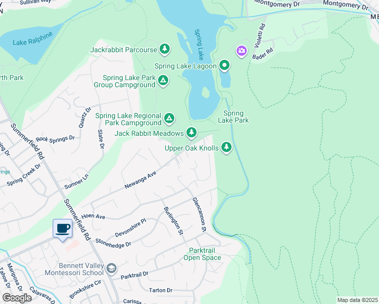 map of restaurants, bars, coffee shops, grocery stores, and more near 5585 Newanga Avenue in Santa Rosa