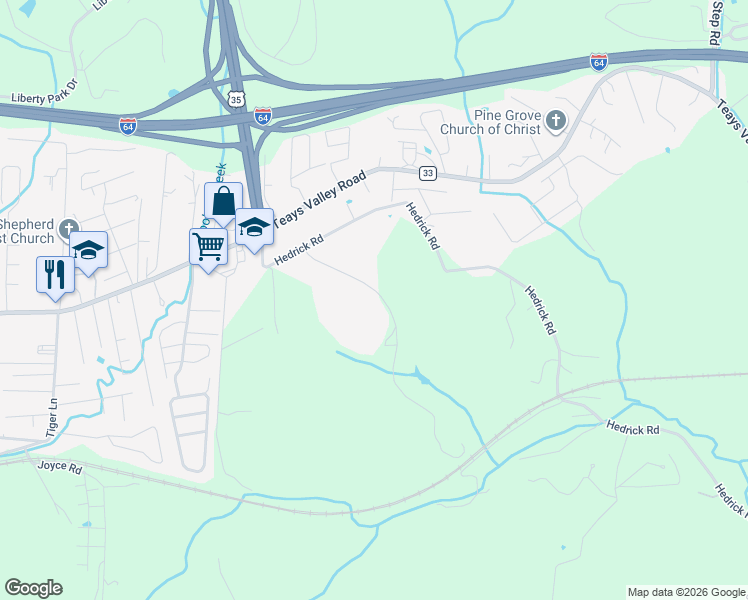map of restaurants, bars, coffee shops, grocery stores, and more near 98 Devonshire Drive in Teays Valley