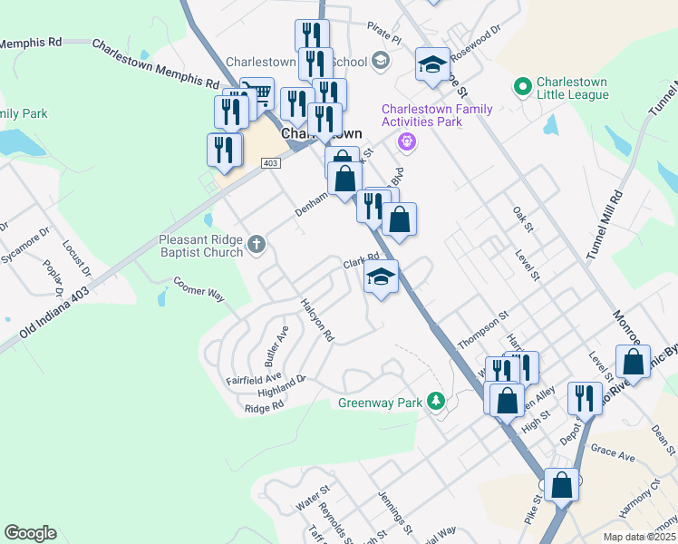 map of restaurants, bars, coffee shops, grocery stores, and more near 101 Clark Road in Charlestown
