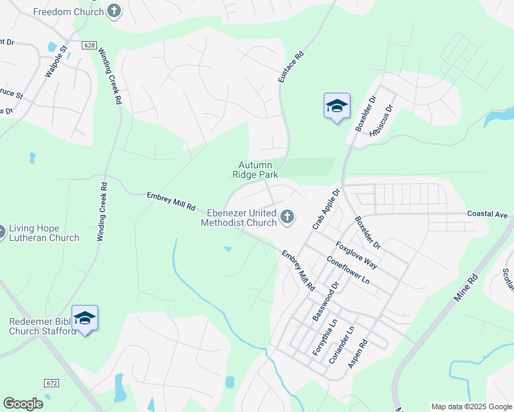map of restaurants, bars, coffee shops, grocery stores, and more near 8 River Oak Drive in Stafford