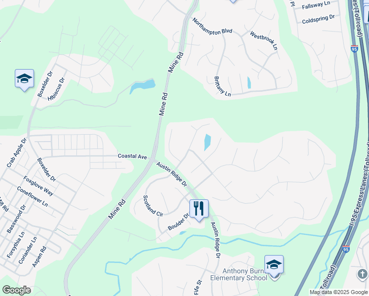 map of restaurants, bars, coffee shops, grocery stores, and more near 13 Francis Court in Stafford