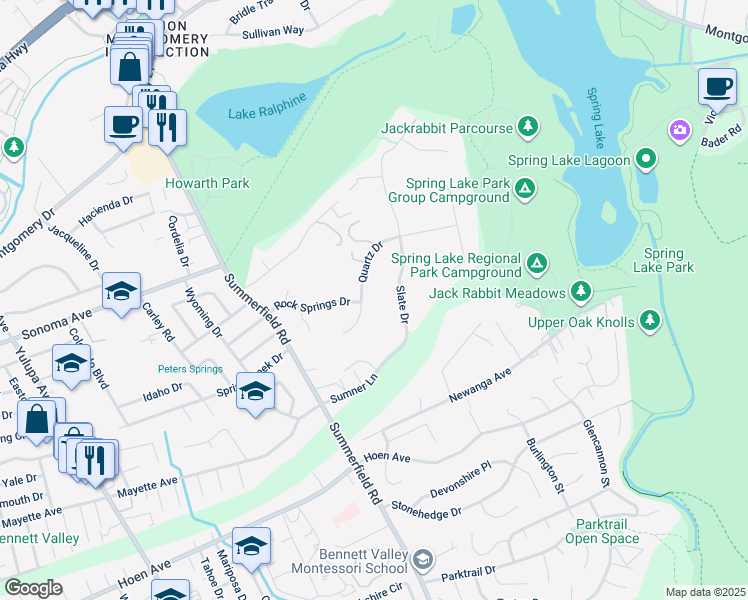 map of restaurants, bars, coffee shops, grocery stores, and more near 4012 Garnet Place in Santa Rosa