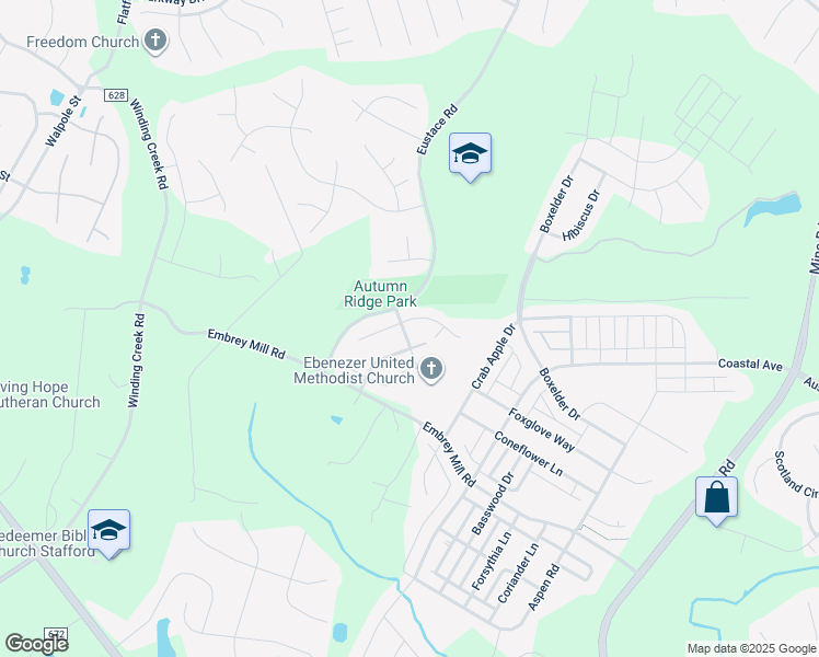 map of restaurants, bars, coffee shops, grocery stores, and more near 2 September Lane in Stafford