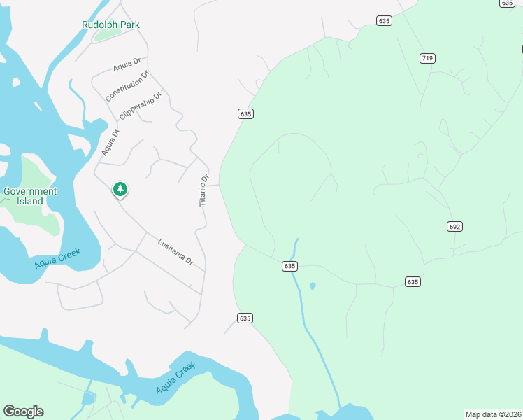 map of restaurants, bars, coffee shops, grocery stores, and more near Rock Raymond Drive in Stafford County