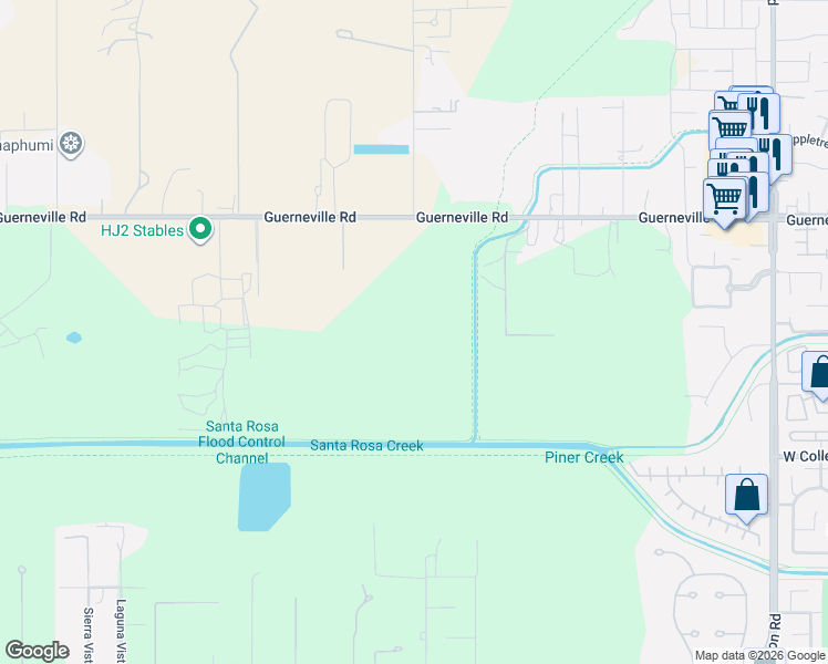 map of restaurants, bars, coffee shops, grocery stores, and more near 2942 Guerneville Road in Santa Rosa