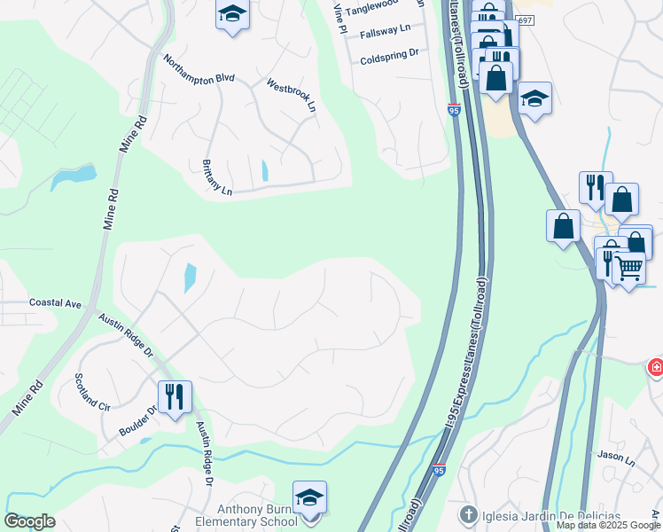 map of restaurants, bars, coffee shops, grocery stores, and more near 72 Lafayette Street in Stafford