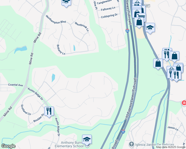 map of restaurants, bars, coffee shops, grocery stores, and more near 72 Lafayette Street in Stafford