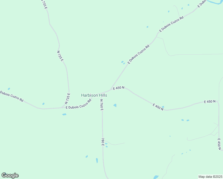 map of restaurants, bars, coffee shops, grocery stores, and more near 4897 East 450 North in Dubois