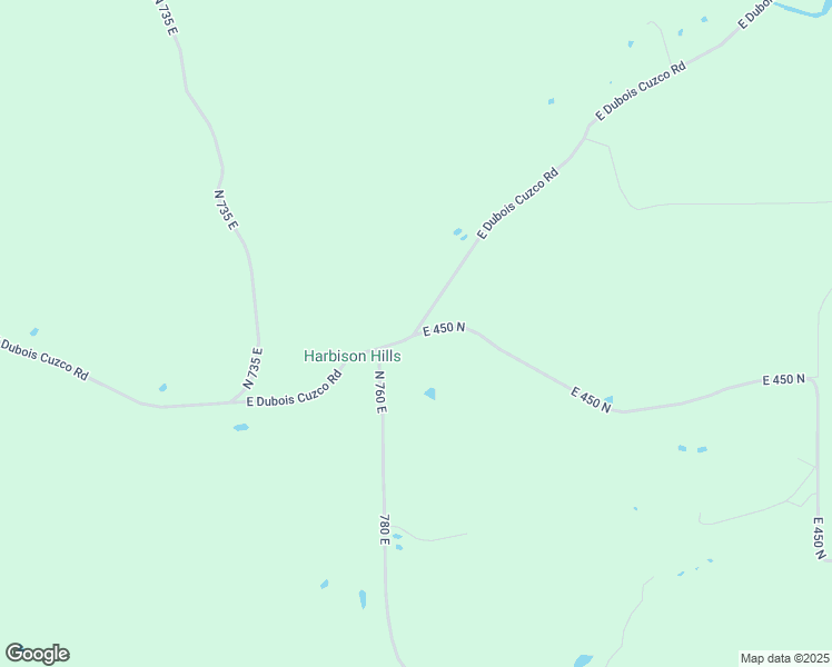 map of restaurants, bars, coffee shops, grocery stores, and more near 4897 East 450 North in Dubois