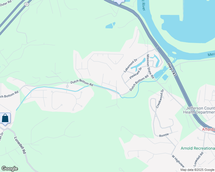 map of restaurants, bars, coffee shops, grocery stores, and more near 3524 Madonna Lane in Arnold