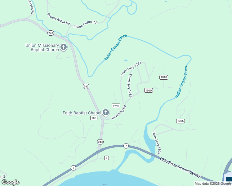 map of restaurants, bars, coffee shops, grocery stores, and more near 184 Township Road 1290 in Chesapeake