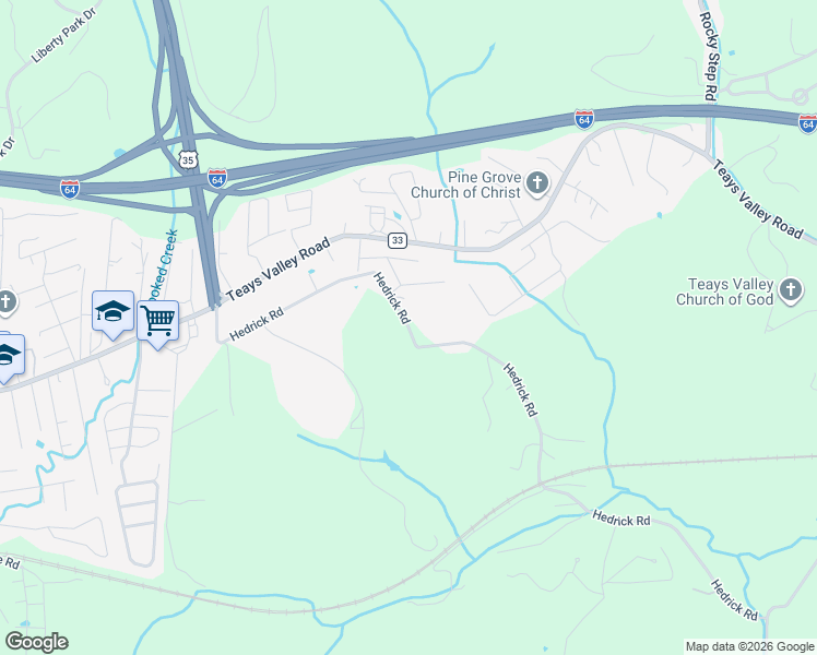 map of restaurants, bars, coffee shops, grocery stores, and more near 147-157 Hedrick Road in Scott Depot
