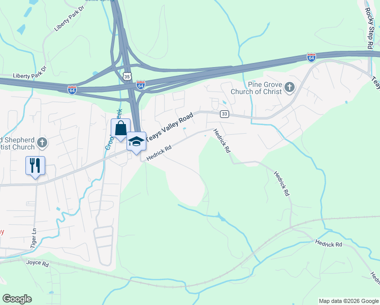 map of restaurants, bars, coffee shops, grocery stores, and more near 35 Belmont Place in Teays Valley