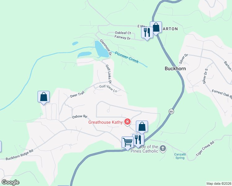 map of restaurants, bars, coffee shops, grocery stores, and more near 26355 Hillview Lane in Pioneer