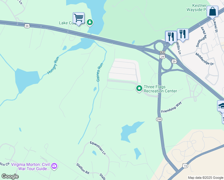 map of restaurants, bars, coffee shops, grocery stores, and more near 12310 Osprey Lane in Culpeper