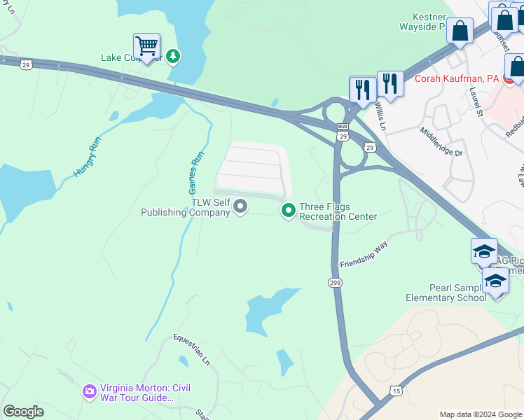 map of restaurants, bars, coffee shops, grocery stores, and more near 12331 Osprey Lane in Culpeper