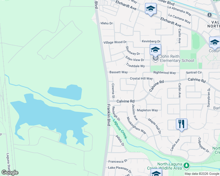 map of restaurants, bars, coffee shops, grocery stores, and more near 5000 Wuthering Avenue in Sacramento