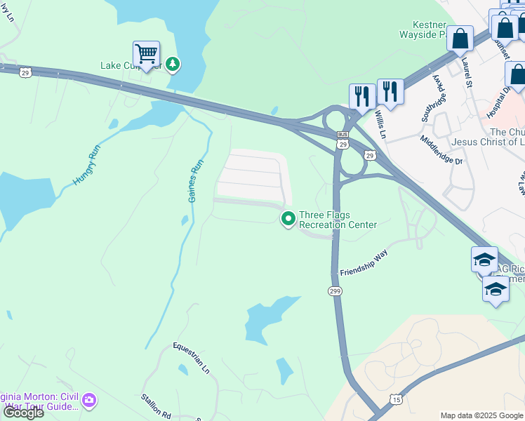 map of restaurants, bars, coffee shops, grocery stores, and more near 11930 Field Stone Boulevard in Culpeper