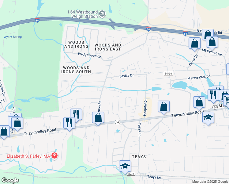 map of restaurants, bars, coffee shops, grocery stores, and more near 40 Lambert Drive in Hurricane