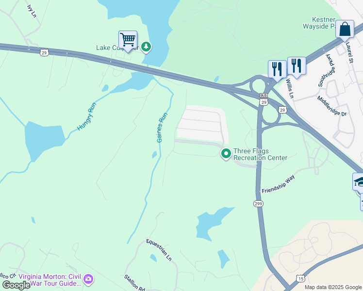 map of restaurants, bars, coffee shops, grocery stores, and more near 11906 Field Stone Boulevard in Culpeper