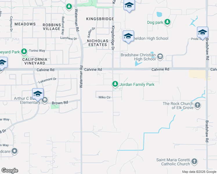 map of restaurants, bars, coffee shops, grocery stores, and more near 9361 Waddell Lane in Elk Grove