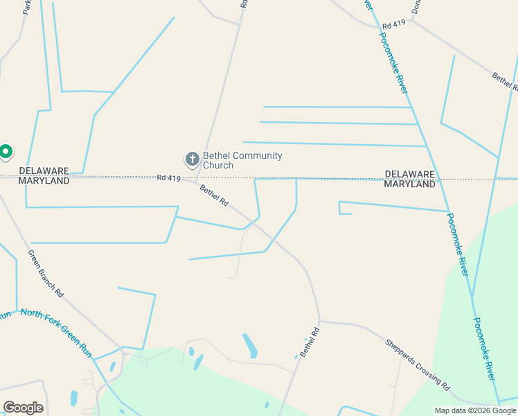 map of restaurants, bars, coffee shops, grocery stores, and more near 9445 Bethel Road in Willards