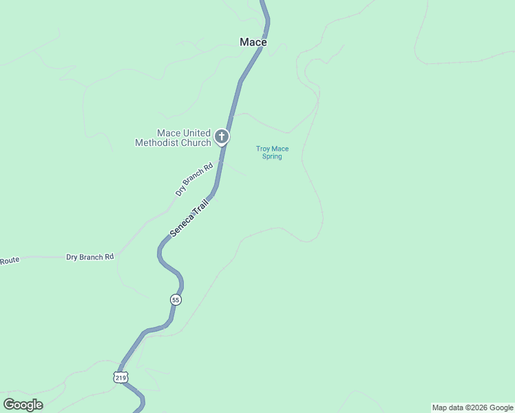 map of restaurants, bars, coffee shops, grocery stores, and more near Seneca Trail in Snowshoe