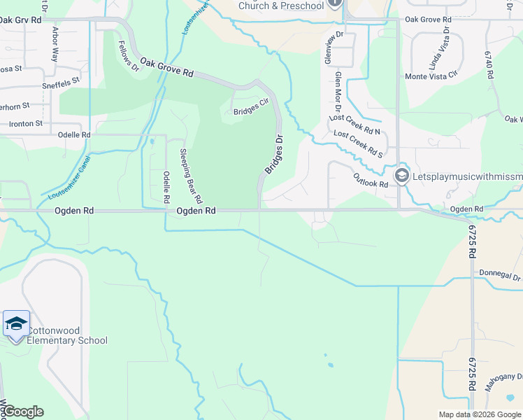 map of restaurants, bars, coffee shops, grocery stores, and more near 66639 Ogden Road in Montrose