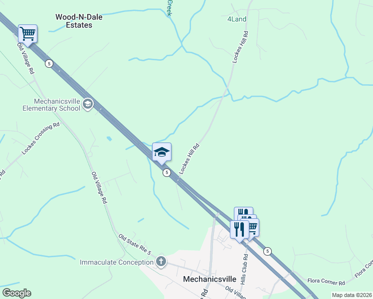 map of restaurants, bars, coffee shops, grocery stores, and more near 28493 Lockes Hill Road in Mechanicsville