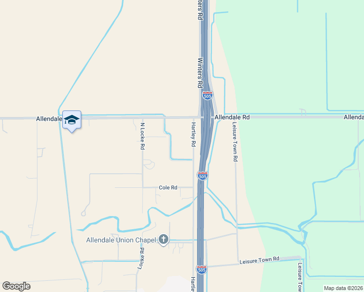 map of restaurants, bars, coffee shops, grocery stores, and more near 7935 Hartley Road in Vacaville