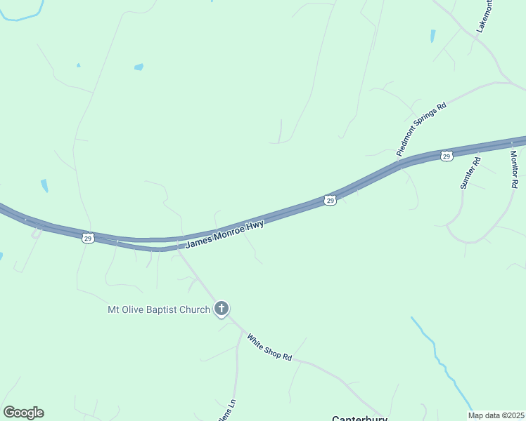 map of restaurants, bars, coffee shops, grocery stores, and more near 8445 James Monroe Highway in Culpeper