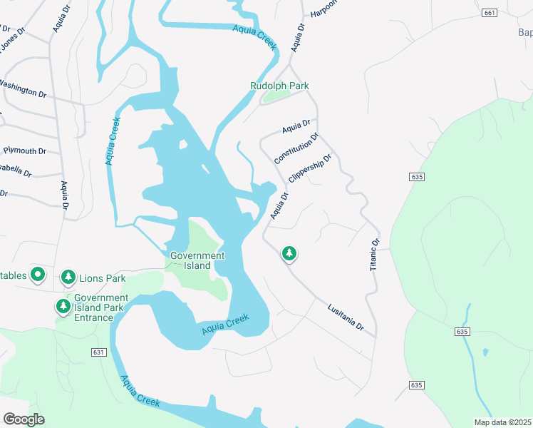 map of restaurants, bars, coffee shops, grocery stores, and more near 3413 Aquia Drive in Stafford