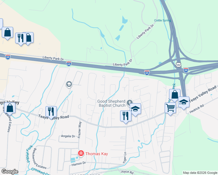map of restaurants, bars, coffee shops, grocery stores, and more near 362 Dominic Dr in Scott Depot