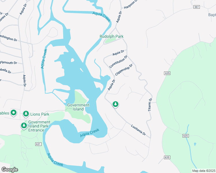 map of restaurants, bars, coffee shops, grocery stores, and more near 3407 Aquia Drive in Stafford
