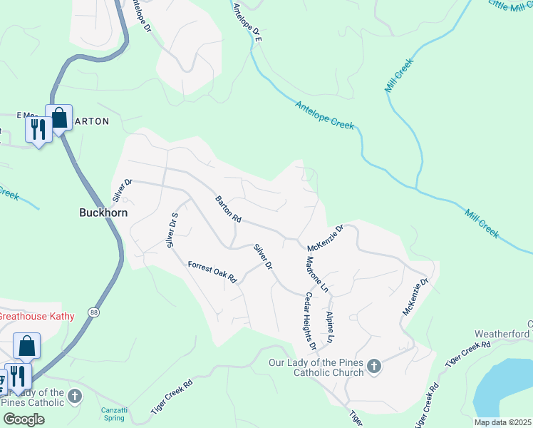 map of restaurants, bars, coffee shops, grocery stores, and more near 27309 Cedar Bow Court in Pioneer