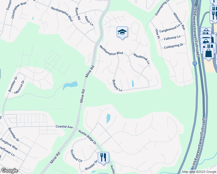 map of restaurants, bars, coffee shops, grocery stores, and more near 5 Yorkshire Court in Stafford