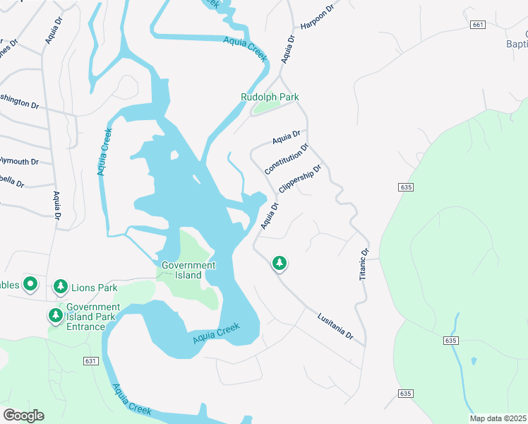map of restaurants, bars, coffee shops, grocery stores, and more near 3407 Aquia Drive in Stafford