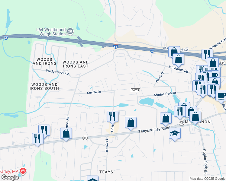 map of restaurants, bars, coffee shops, grocery stores, and more near 10 Jadestone Court in Hurricane