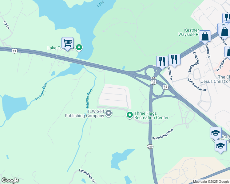 map of restaurants, bars, coffee shops, grocery stores, and more near 12117 Majestic Place in Culpeper