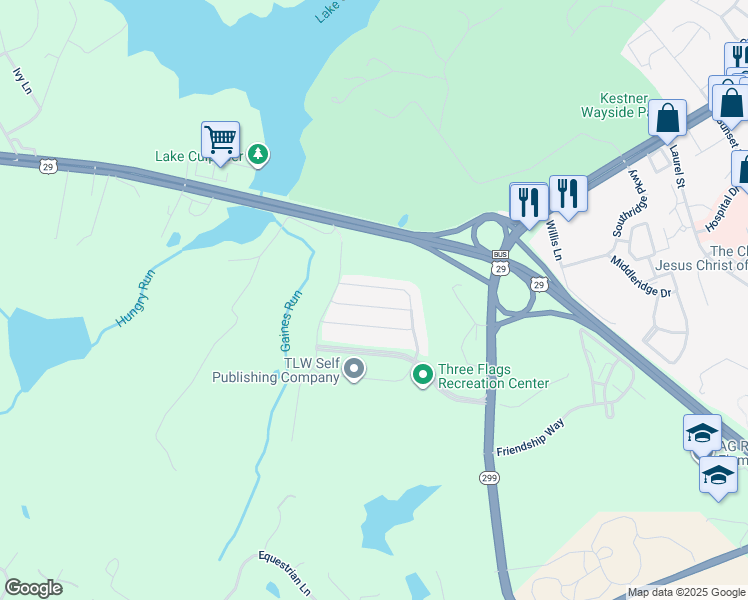 map of restaurants, bars, coffee shops, grocery stores, and more near 12117 Majestic Place in Culpeper