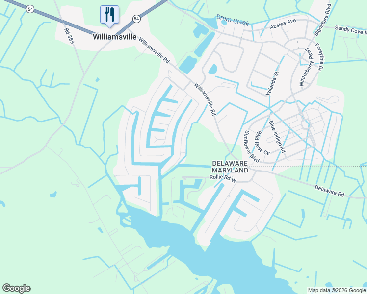 map of restaurants, bars, coffee shops, grocery stores, and more near 38898 Sea Gull Road in Selbyville