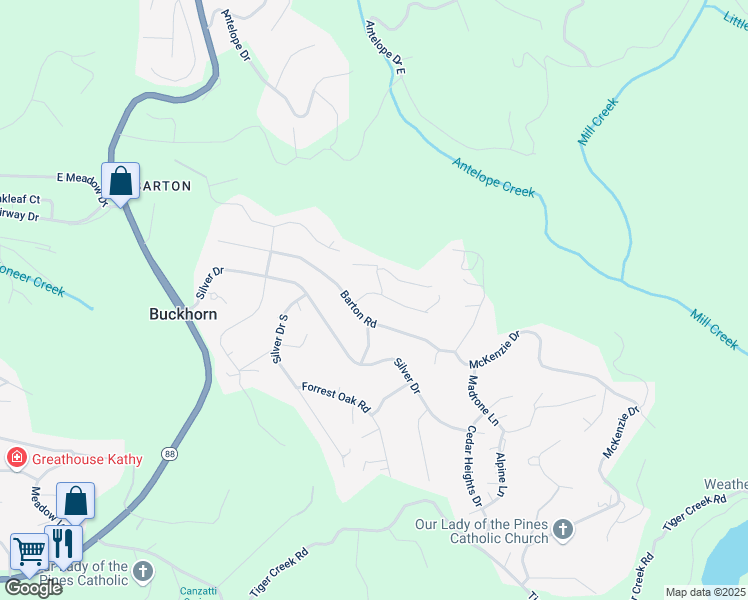 map of restaurants, bars, coffee shops, grocery stores, and more near 16970 Pine Needle Drive in Pioneer