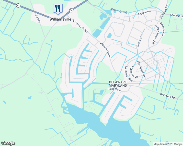 map of restaurants, bars, coffee shops, grocery stores, and more near 38898 Sea Gull Road in Selbyville