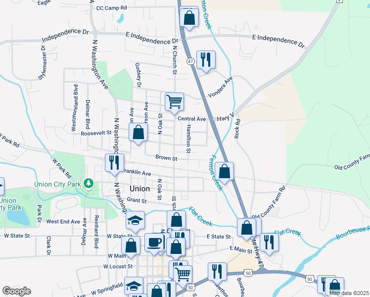 map of restaurants, bars, coffee shops, grocery stores, and more near 420 Hambro Avenue in Union